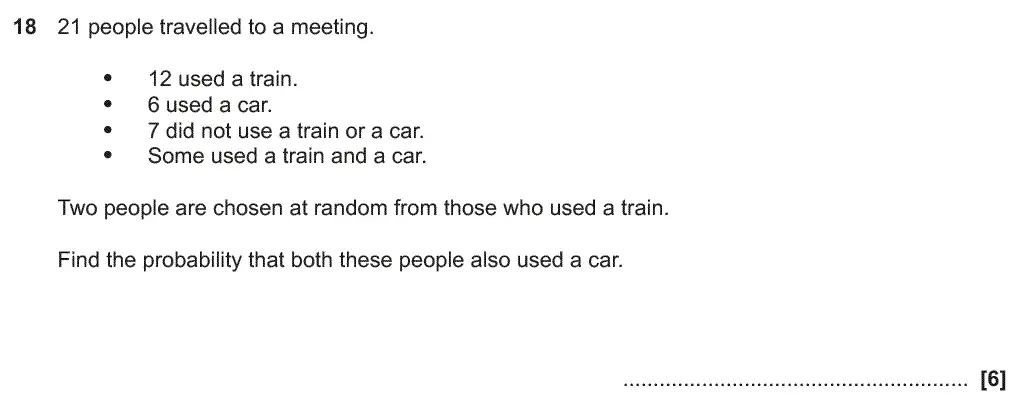 Question 18 - GCSE OCR Higher Maths Past Paper 5 (Non-Calculator) - June 2019