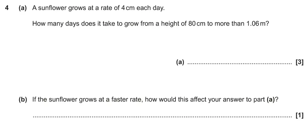 Question 4 - GCSE OCR Higher Maths Past Paper 5 (Non-Calculator) - June 2019