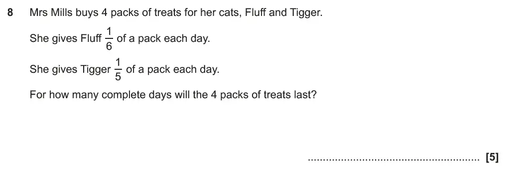 Question 8 - GCSE OCR Higher Maths Past Paper 5 (Non-Calculator) - June 2019