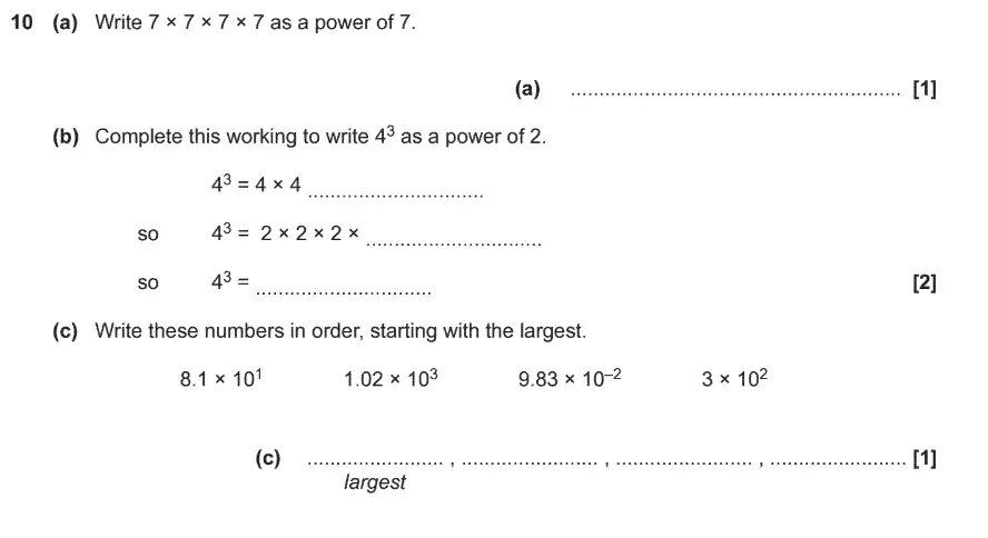 Question 10 - GCSE OCR Foundation Maths Past Paper 3 (Calculator) - November 2017
