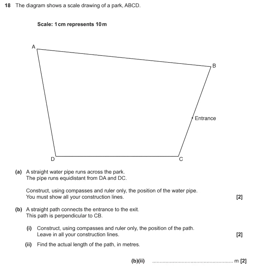 Question 18 - GCSE OCR Foundation Maths Past Paper 3 (Calculator) - November 2017