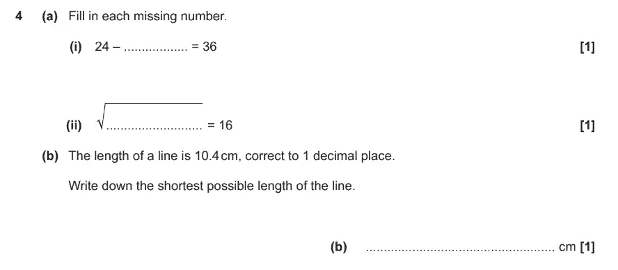 Question 4 - GCSE OCR Foundation Maths Past Paper 3 (Calculator) - November 2017