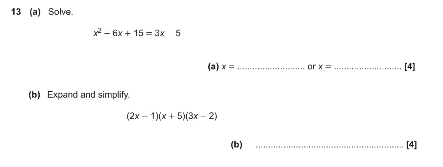 Question 13 - GCSE OCR Higher Maths Past Paper 4 (Calculator) - November 2017