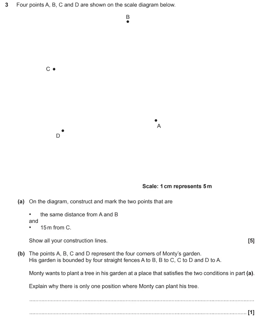 Question 3 - GCSE OCR Higher Maths Past Paper 4 (Calculator) - November 2017
