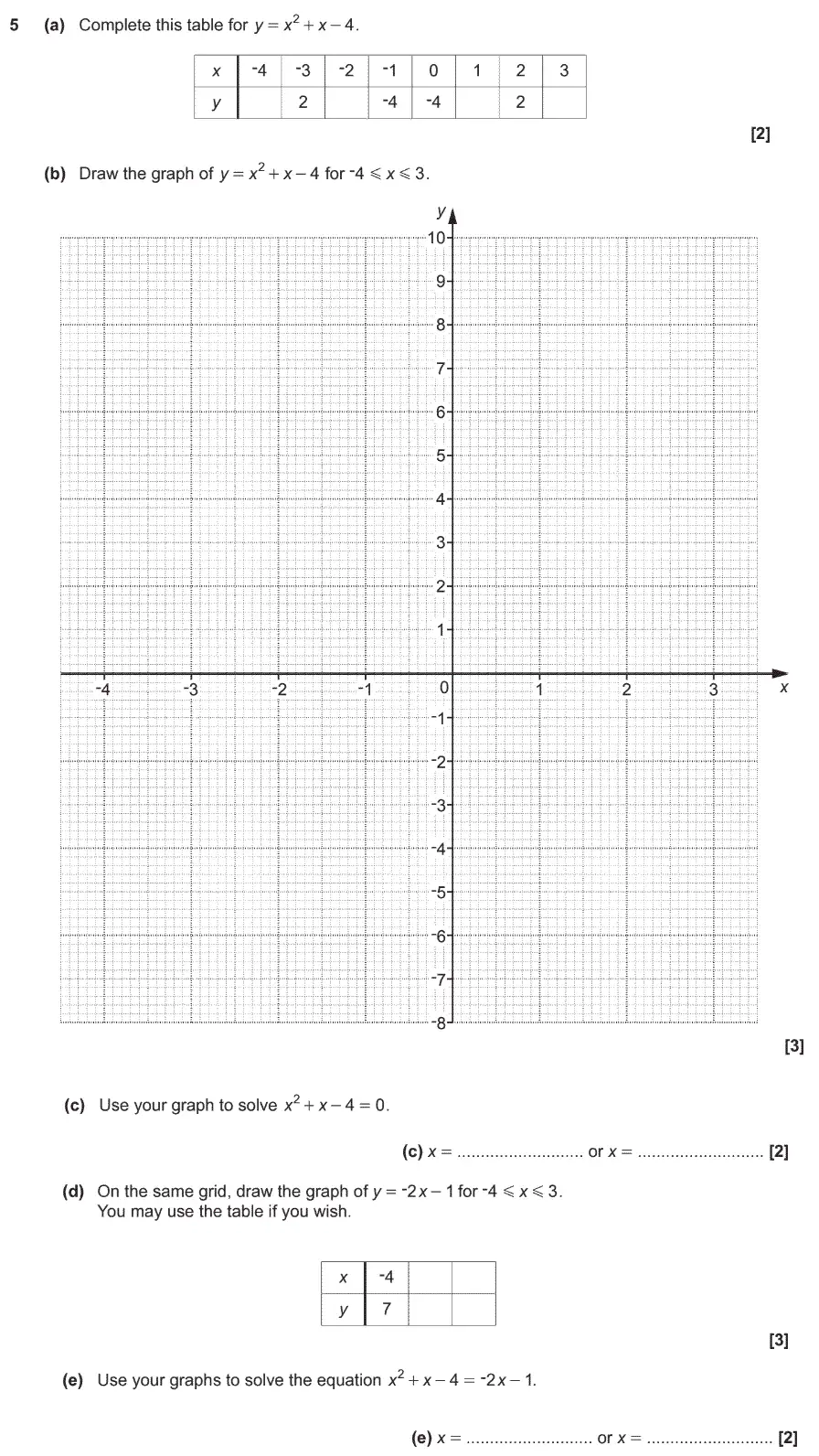 Question 5 - GCSE OCR Higher Maths Past Paper 4 (Calculator) - November 2017