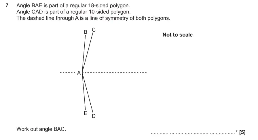 Question 7 - GCSE OCR Higher Maths Past Paper 4 (Calculator) - November 2017