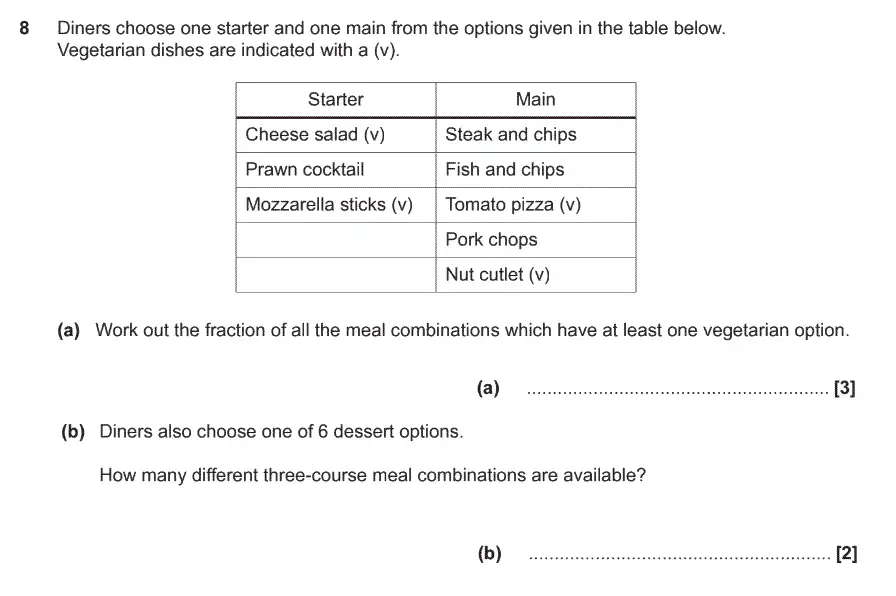 Question 8 - GCSE OCR Higher Maths Past Paper 4 (Calculator) - November 2017