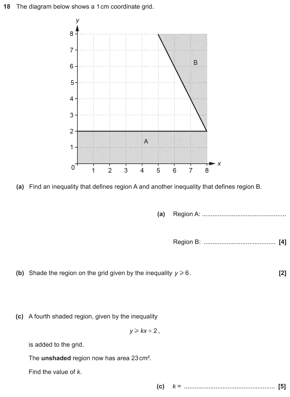 Question 18 - GCSE OCR Higher Maths Past Paper 6 (Calculator) - November 2017