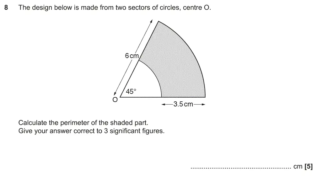 Question 8 - GCSE OCR Higher Maths Past Paper 6 (Calculator) - November 2017
