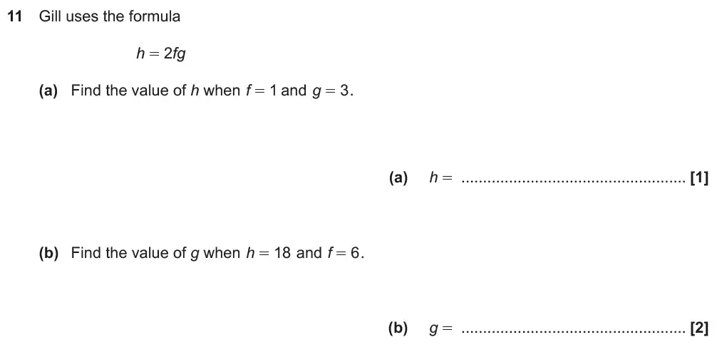 Question 14 - GCSE OCR Foundation Maths Past Paper 3 (Calculator) - November 2018