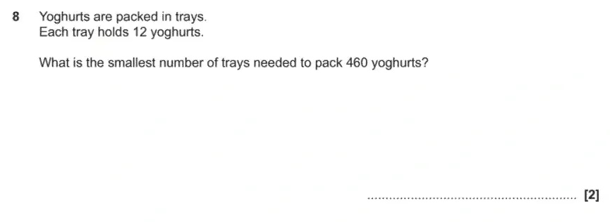Question 08 - GCSE OCR Foundation Maths Past Paper 1 (Calculator) - November 2020