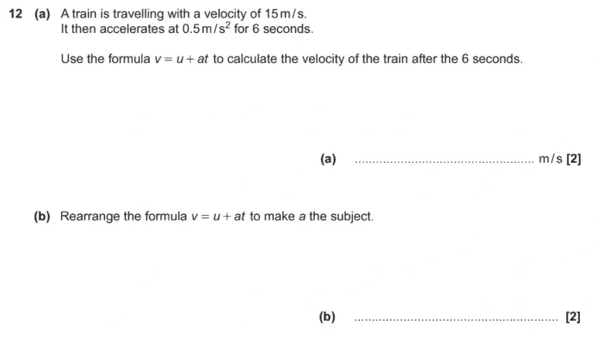 Question 12(a,b) - GCSE OCR Foundation Maths Past Paper 1 (Calculator) - November 2020