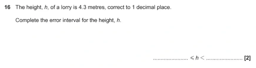Question 16 - GCSE OCR Foundation Maths Past Paper 1 (Calculator) - November 2020