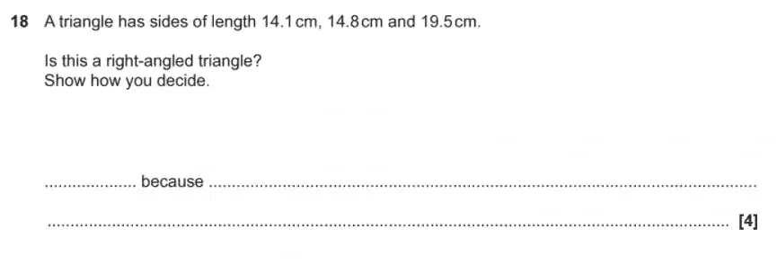Question 18 - GCSE OCR Foundation Maths Past Paper 1 (Calculator) - November 2020