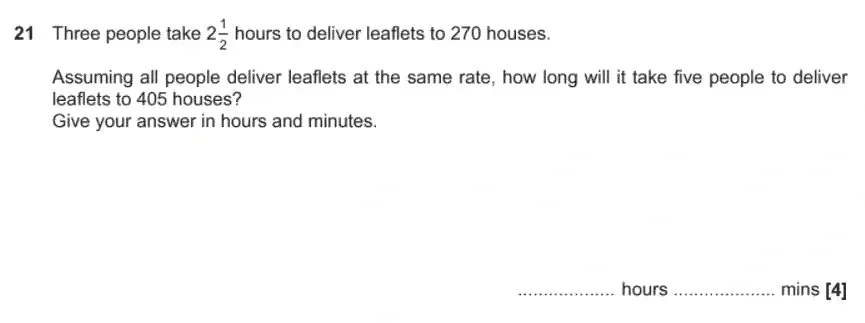 Question 21 - GCSE OCR Foundation Maths Past Paper 1 (Calculator) - November 2020
