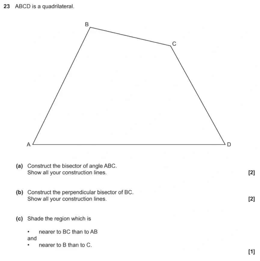 Question 23(a,b,c) - GCSE OCR Foundation Maths Past Paper 1 (Calculator) - November 2020