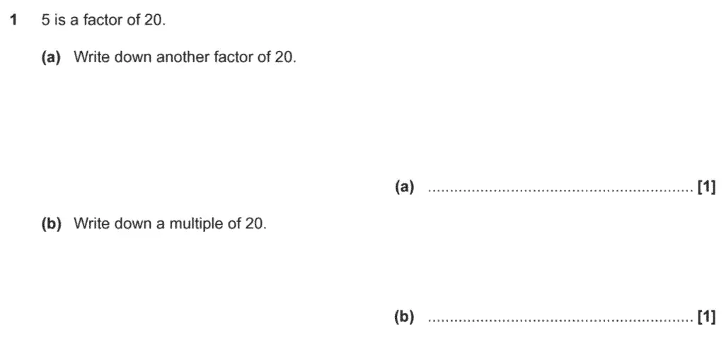 Question 1 - GCSE OCR Foundation Maths Past Paper 3 (Calculator) - November 2020