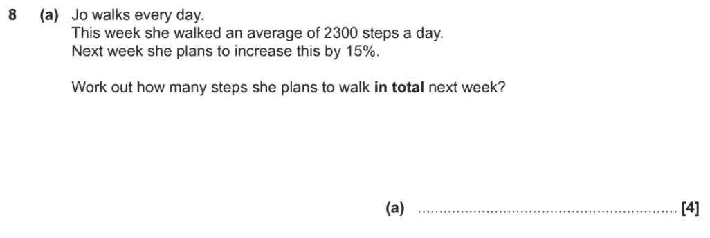 Question 10 - GCSE OCR Foundation Maths Past Paper 3 (Calculator) - November 2020