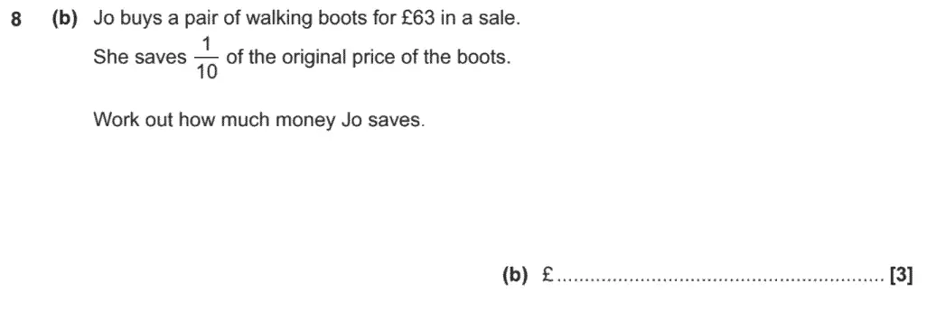 Question 11 - GCSE OCR Foundation Maths Past Paper 3 (Calculator) - November 2020