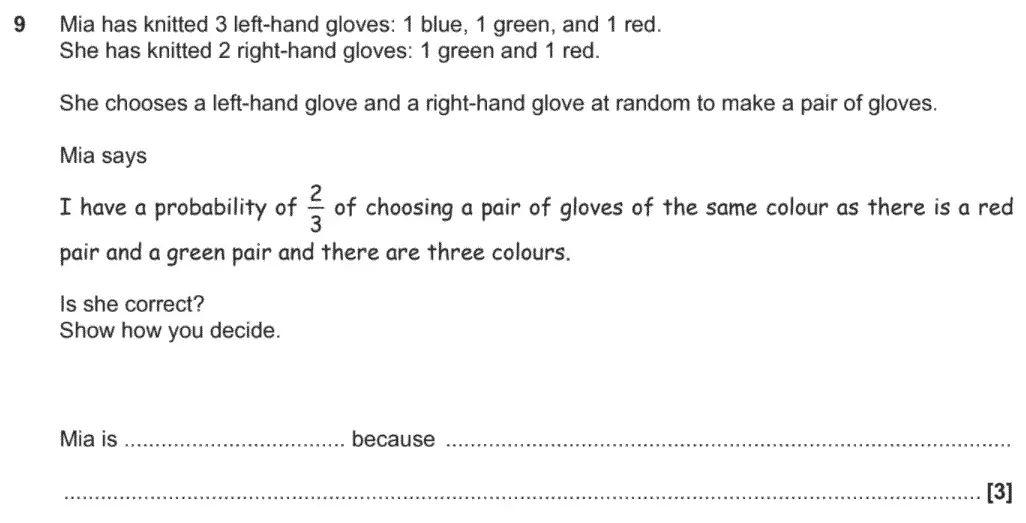 Question 12 - GCSE OCR Foundation Maths Past Paper 3 (Calculator) - November 2020