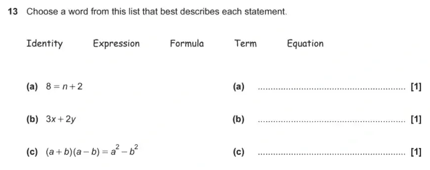 Question 13(a,b,c) - GCSE OCR Foundation Maths Past Paper 1 (Calculator) - November 2020