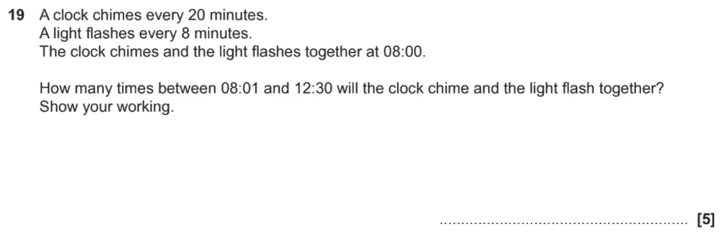 Question 19 - GCSE OCR Foundation Maths Past Paper 2 (Non-Calculator) - November 2020