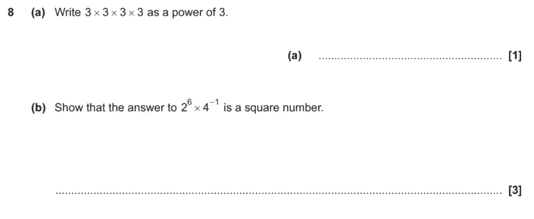Question 8 - GCSE OCR Foundation Maths Past Paper 2 (Non-Calculator) - November 2020