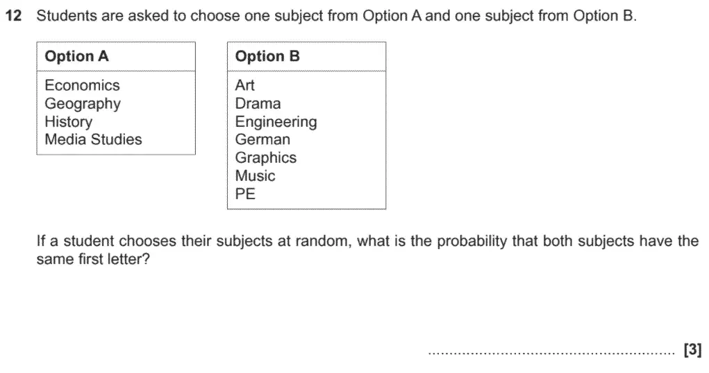 Question 12 - GCSE OCR Higher Maths Past Paper 6 (Calculator) - November 2020