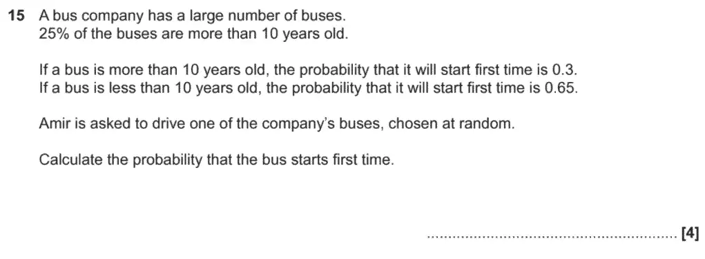 Question 15 - GCSE OCR Higher Maths Past Paper 6 (Calculator) - November 2020