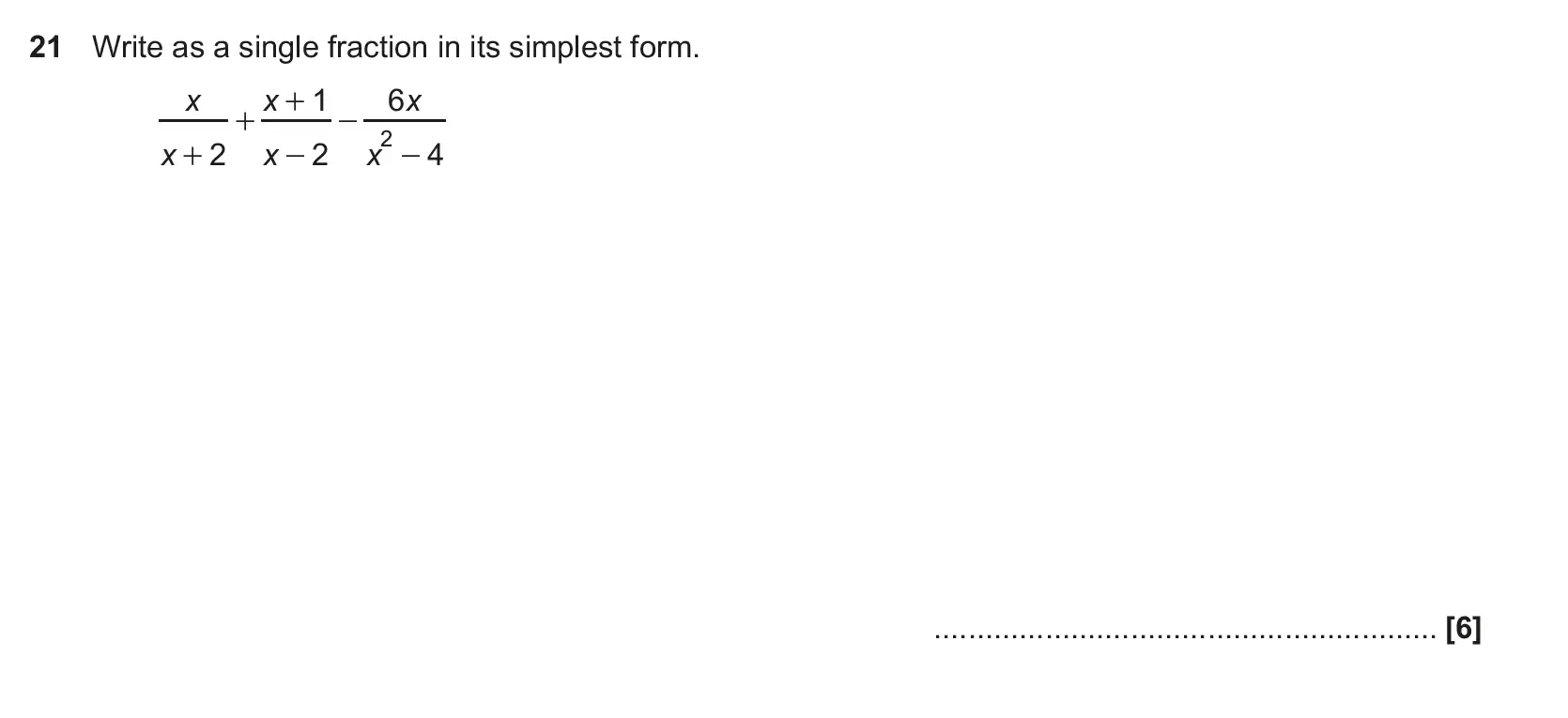 Question 21 - GCSE OCR Higher Maths Past Paper 6 (Calculator) - November 2020