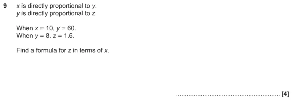 Question 9 - GCSE OCR Higher Maths Past Paper 6 (Calculator) - November 2020
