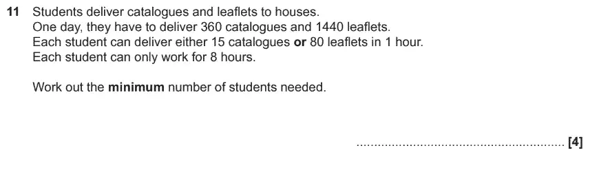 Question 11 - GCSE OCR Foundation Maths Past Paper 1 (Calculator) - November 2017