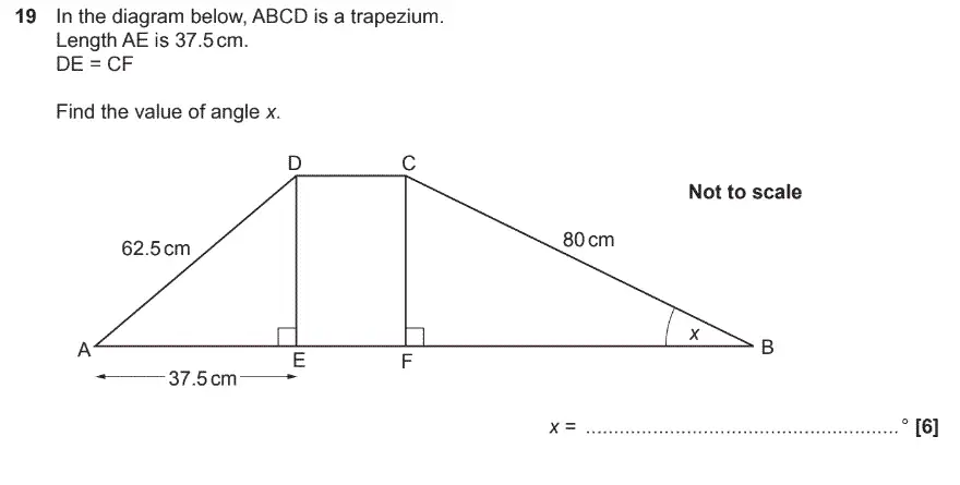 Question 19 - GCSE OCR Foundation Maths Past Paper 1 (Calculator) - November 2017