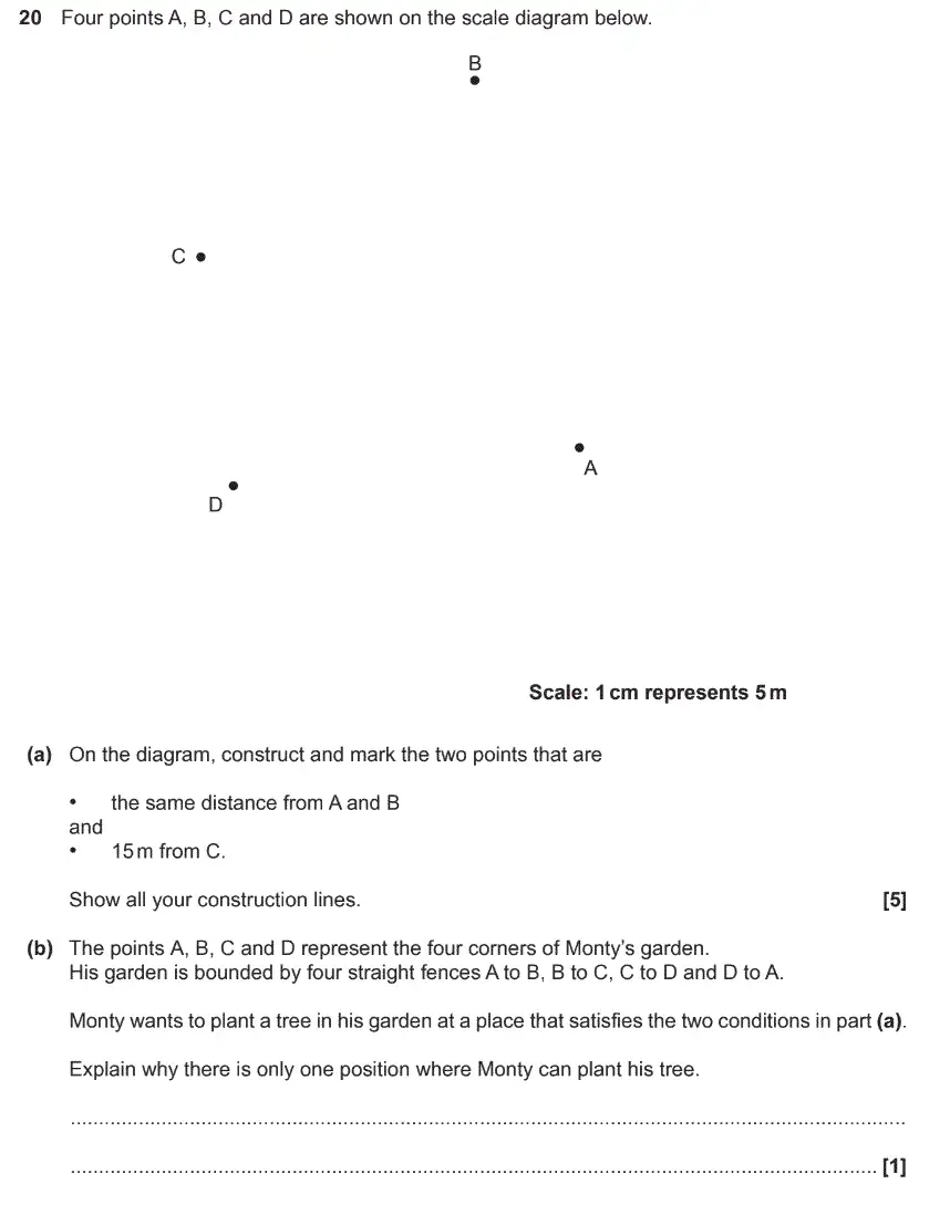 Question 20 - GCSE OCR Foundation Maths Past Paper 1 (Calculator) - November 2017