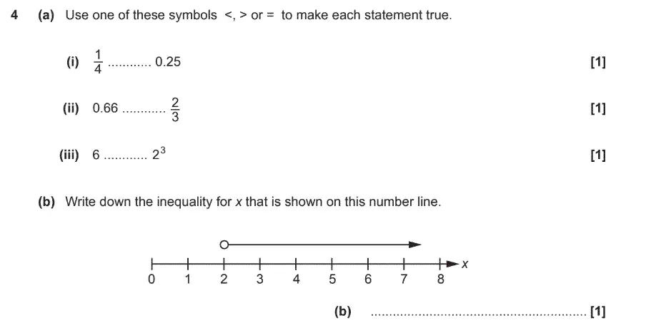 Question 4 - GCSE OCR Foundation Maths Past Paper 1 (Calculator) - November 2017