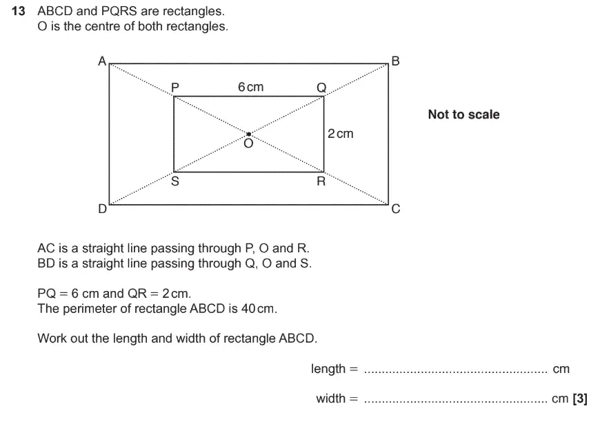 Question 13 - GCSE OCR Foundation Maths Past Paper 2 (Non-Calculator) - November 2017