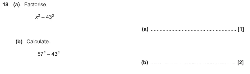 Question 18 - GCSE OCR Foundation Maths Past Paper 2 (Non-Calculator) - November 2017