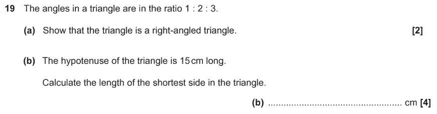 Question 19 - GCSE OCR Foundation Maths Past Paper 2 (Non-Calculator) - November 2017