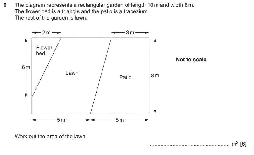 Question 9 - GCSE OCR Foundation Maths Past Paper 2 (Non-Calculator) - November 2017