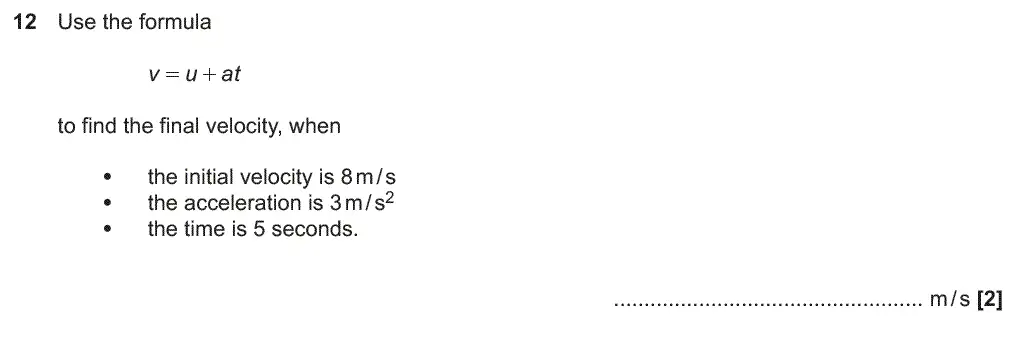 Question 12 - GCSE OCR Foundation Maths Past Paper 1 (Calculator) - November 2018