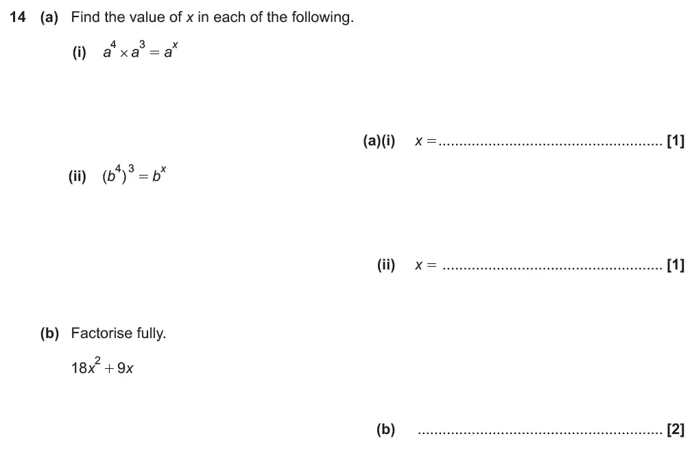 Question 14 - GCSE OCR Foundation Maths Past Paper 1 (Calculator) - November 2018