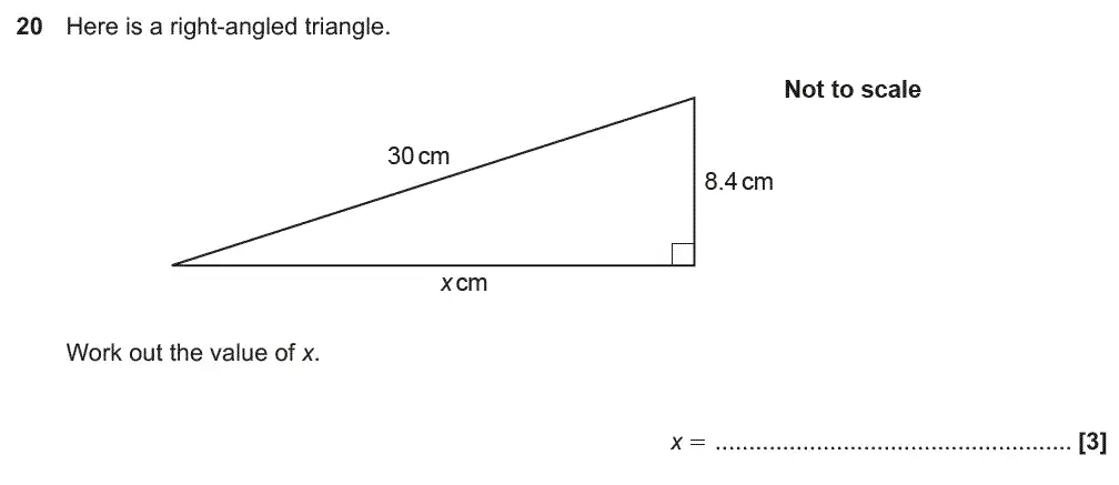 Question 20 - GCSE OCR Foundation Maths Past Paper 1 (Calculator) - November 2018