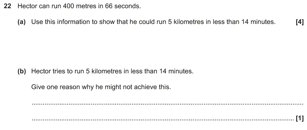 Question 22 - GCSE OCR Foundation Maths Past Paper 1 (Calculator) - November 2018