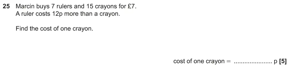 Question 25 - GCSE OCR Foundation Maths Past Paper 1 (Calculator) - November 2018