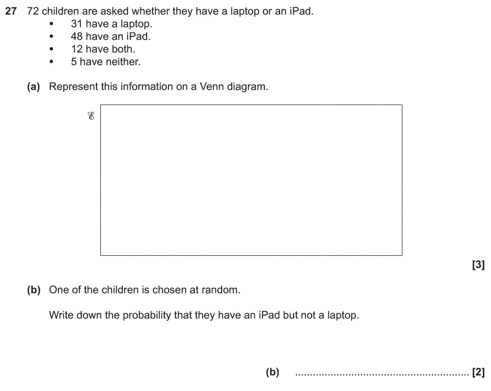 Question 27 - GCSE OCR Foundation Maths Past Paper 1 (Calculator) - November 2018