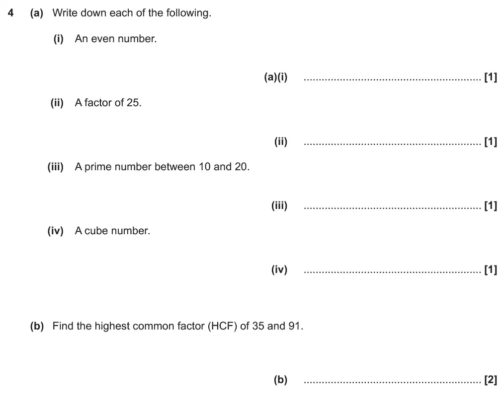 Question 4 - GCSE OCR Foundation Maths Past Paper 1 (Calculator) - November 2018