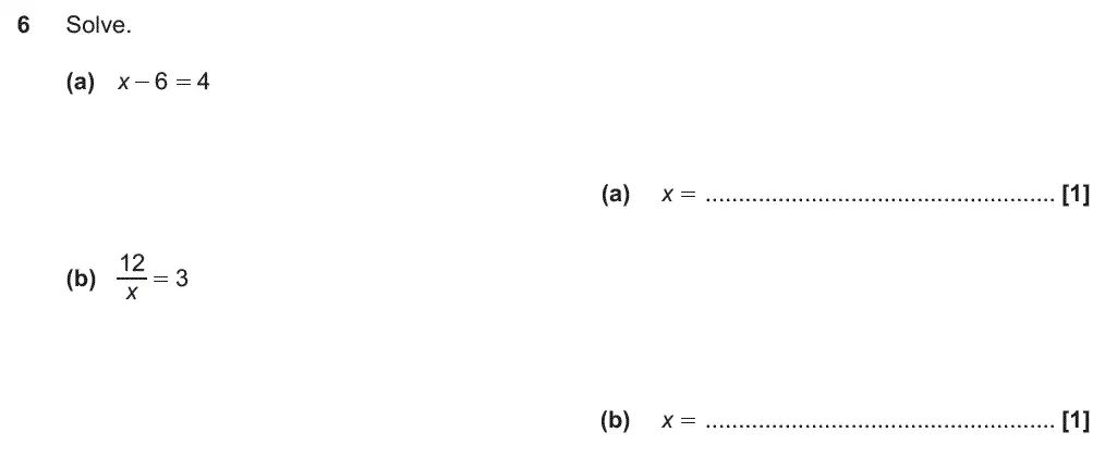Question 6 - GCSE OCR Foundation Maths Past Paper 1 (Calculator) - November 2018