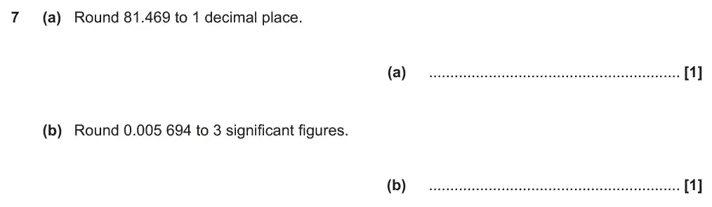 Question 7 - GCSE OCR Foundation Maths Past Paper 1 (Calculator) - November 2018