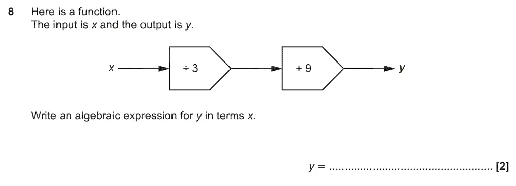 Question 8 - GCSE OCR Foundation Maths Past Paper 1 (Calculator) - November 2018