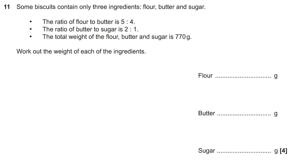 Question 11 - GCSE OCR Foundation Maths Past Paper 2 (Non-Calculator) - November 2018